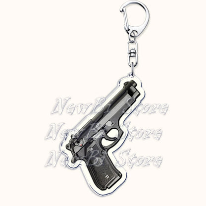 Creative Military Weapon Keychains, P90 AWM Sniper Rifle, MP7, M249,S686,M24m, Gun Keyrings...Great Gamer Gifts