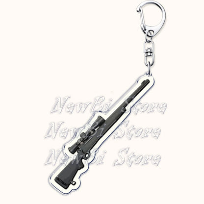 Creative Military Weapon Keychains, P90 AWM Sniper Rifle, MP7, M249,S686,M24m, Gun Keyrings...Great Gamer Gifts