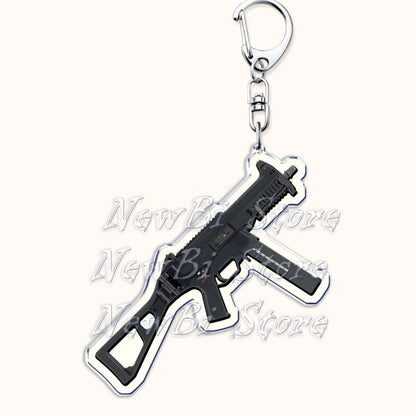Creative Military Weapon Keychains, P90 AWM Sniper Rifle, MP7, M249,S686,M24m, Gun Keyrings...Great Gamer Gifts