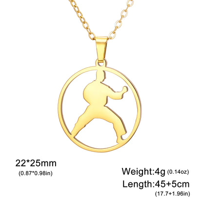 COOLTIME, Stainless Steel, Military Boxing Pendant Necklace for Women & Men