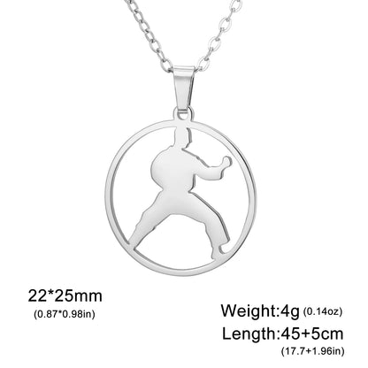 COOLTIME, Stainless Steel, Military Boxing Pendant Necklace for Women & Men
