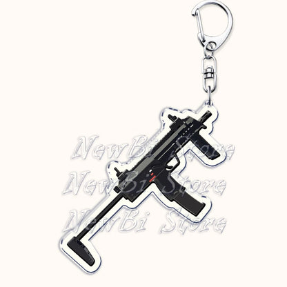 Creative Military Weapon Keychains, P90 AWM Sniper Rifle, MP7, M249,S686,M24m, Gun Keyrings...Great Gamer Gifts