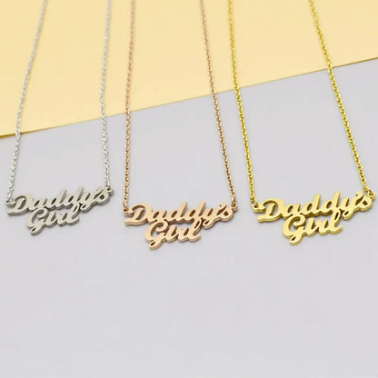 Stainless Steel, Daddy's Girl Pendant Necklace From, HUTNICE