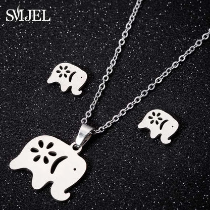 Stainless Steel, Paw Necklace Earrings for Women, Fashion By, SMJEL