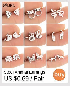 Stainless Steel, Paw Necklace Earrings for Women, Fashion By, SMJEL