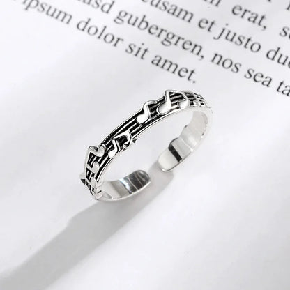 New, Retro, Five-line Sheet Music Adjustable Ring For Women