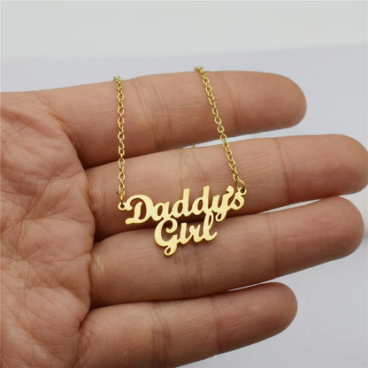 Stainless Steel, Daddy's Girl Pendant Necklace From, HUTNICE