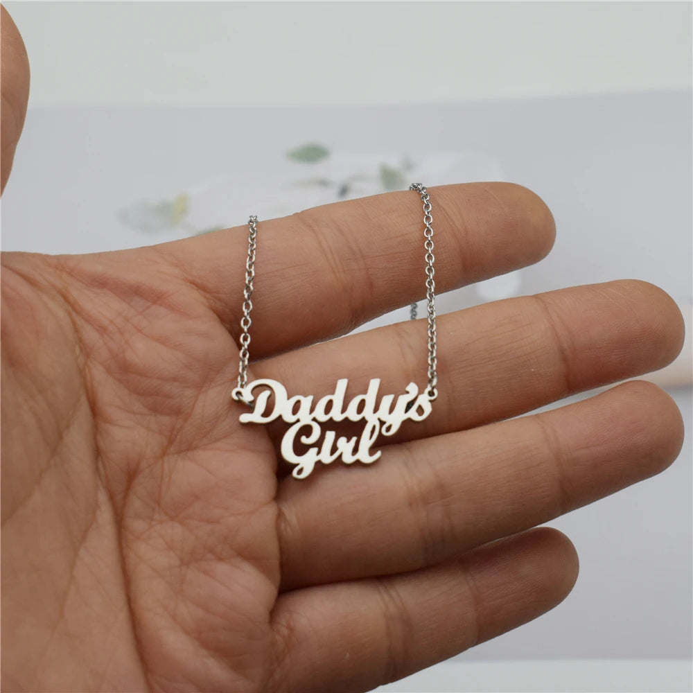 Stainless Steel, Daddy's Girl Pendant Necklace From, HUTNICE