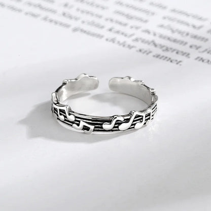 New, Retro, Five-line Sheet Music Adjustable Ring For Women