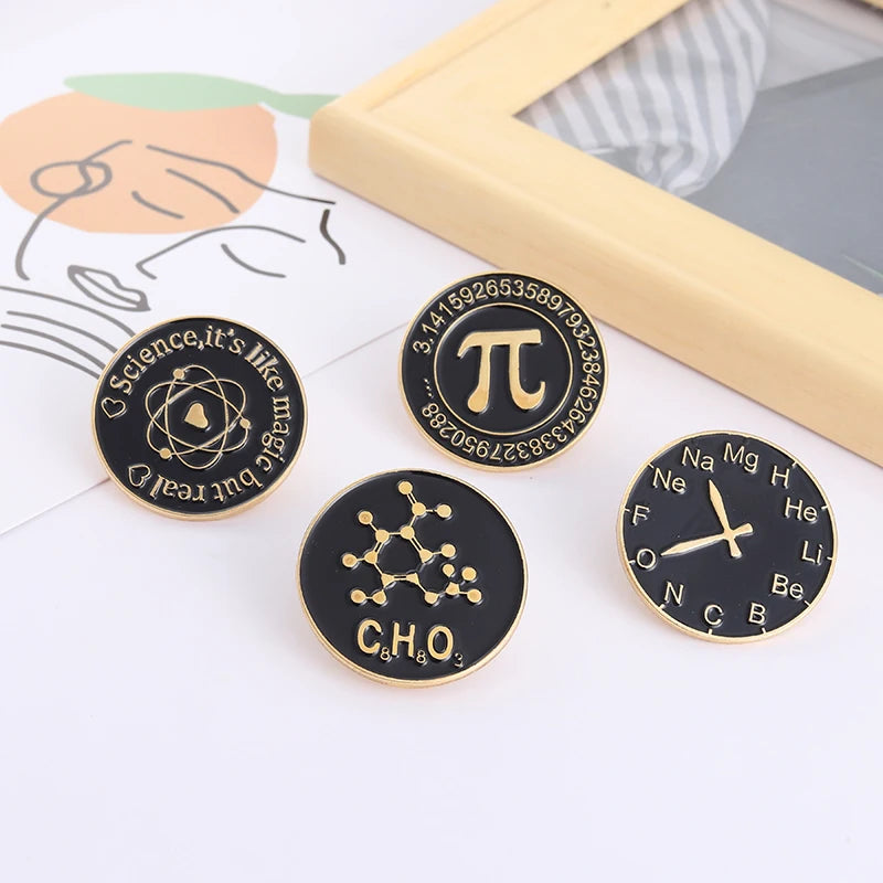 Geek Science Lovers Enamel Pins, by XioMara