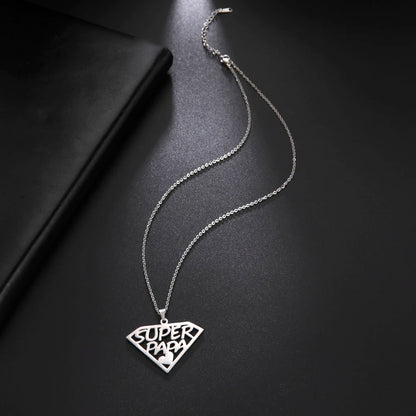 Cazador'S, "Super Papa/Mama", Stainless Steel Pendant Necklace for Men & Woman