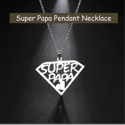Cazador'S, "Super Papa/Mama", Stainless Steel Pendant Necklace for Men & Woman