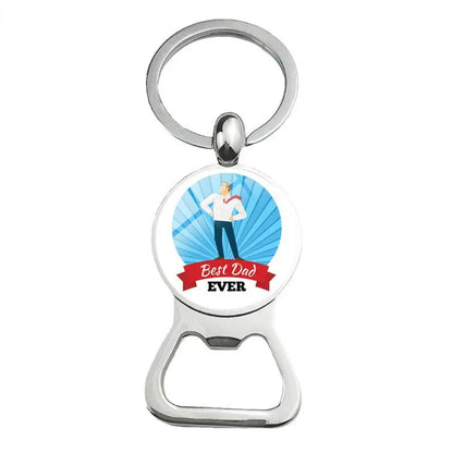 Silver Plated, Glass Cabochon, Key Holder, Bottle Opener For Dad Or Other Important Males, By KONMINRY