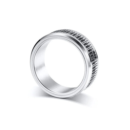 Vnox,   Stainless Steel Rotatable Piano Key Ring For Men/Woman