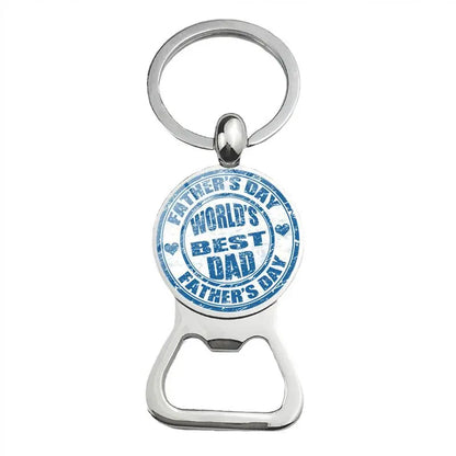 Silver Plated, Glass Cabochon, Key Holder, Bottle Opener For Dad Or Other Important Males, By KONMINRY