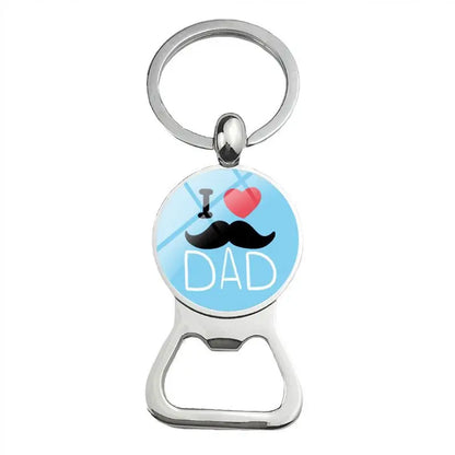 Silver Plated, Glass Cabochon, Key Holder, Bottle Opener For Dad Or Other Important Males, By KONMINRY