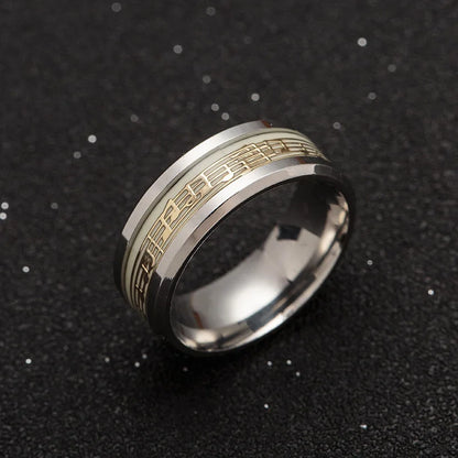 Unisex, Stainless Steel, Music Stave, Luminous, Fluorescent, Glowing, Music Letter Ring