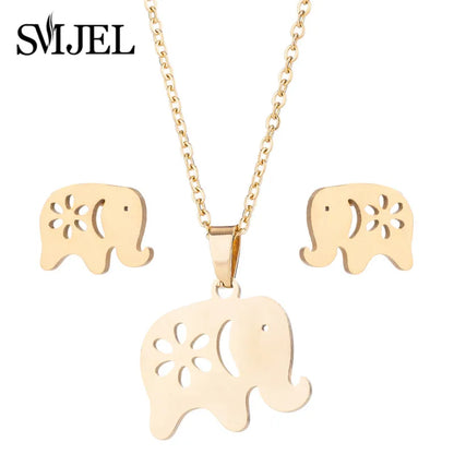 Stainless Steel, Paw Necklace Earrings for Women, Fashion By, SMJEL