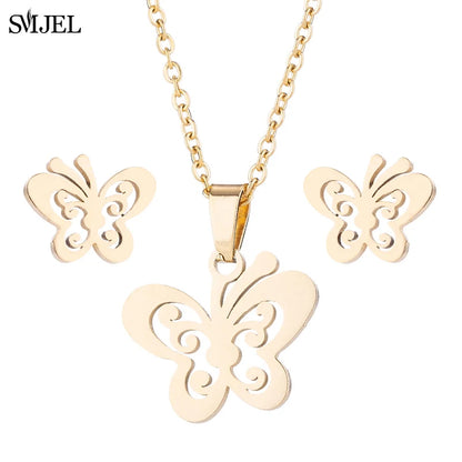 Stainless Steel, Paw Necklace Earrings for Women, Fashion By, SMJEL