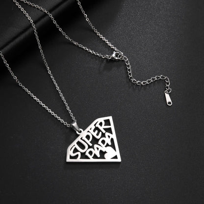 Cazador'S, "Super Papa/Mama", Stainless Steel Pendant Necklace for Men & Woman