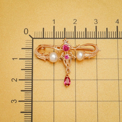 HANRESHE, Woman's Luxury Medical Womb, Inlaid Crystal Pearl Lapel Pin Gift For Gynecologic Professional