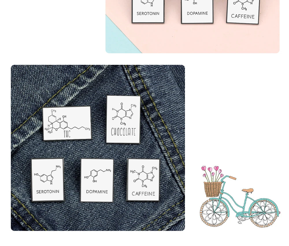 Molecular Chemical Formula Enamel Pin, By Reliatonny, Great Gift For Chemistry Students