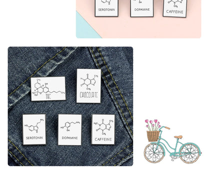 Molecular Chemical Formula Enamel Pin, By Reliatonny, Great Gift For Chemistry Students