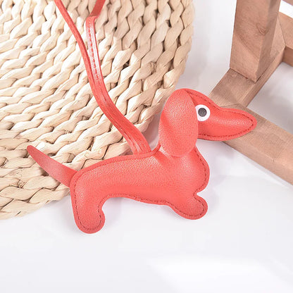 Dachshund Dog Leather Keychain