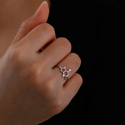 Attractive, Stainless Steel Chemical Molecule Ring, by Skyrim