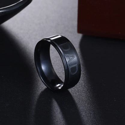 New Fashion, "LOVE YOU DAD” Stainless Steel  Engraved Dad Ring, Great Father's Day Gift