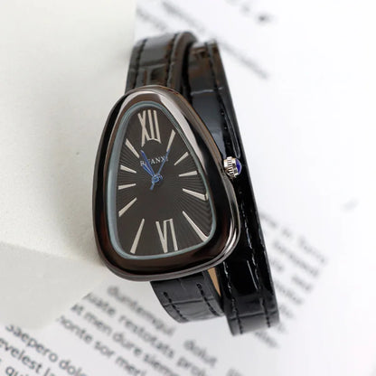 New!!! Top Fashion, Designer, Quartz Snake Shape Leather Strap Watch