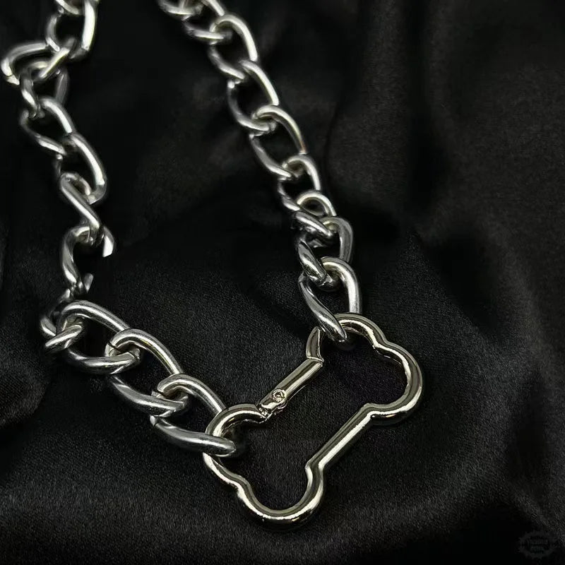 Punk Fashion, Korean Hollowed-Out Dog Bone, Pendant Necklace