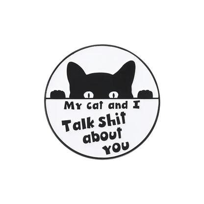 Cute Tiny Black Cat Enamel Pin Brooch
