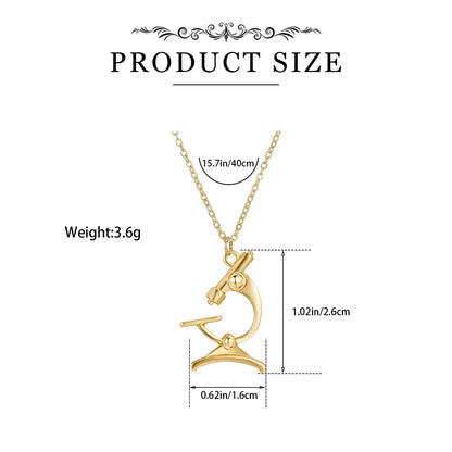 Classic Lab Microscope Pendant Necklace