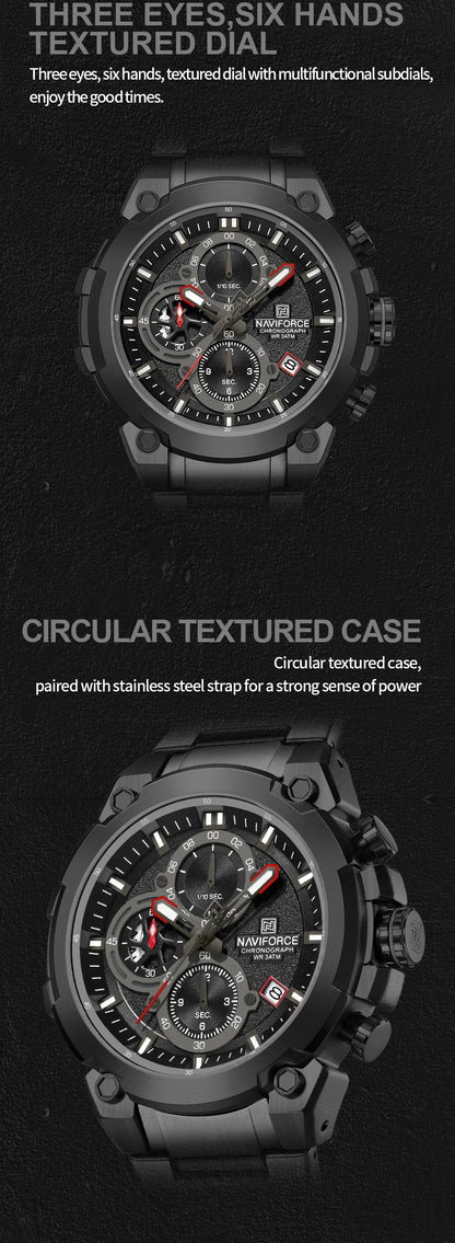 Fashion, Sports, Chronograph, Waterproof, Calendar Display, Military Quartz Male Watch, By NAVIFORCE