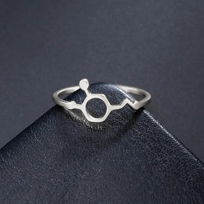 Attractive, Stainless Steel Chemical Molecule Ring, by Skyrim