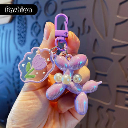 Cute,  Acrylic Cartoon Balloon,  Dog Keychains For Women