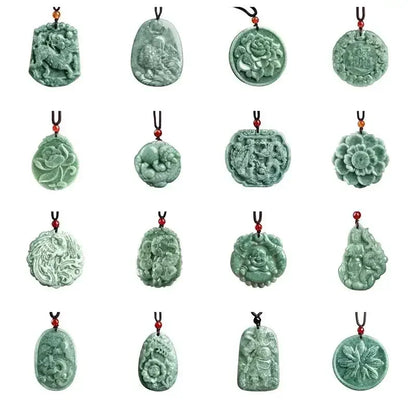 Green Burmese, Jade Amulet   Necklace… Fine Jewelry Carved Gemstone, By MC