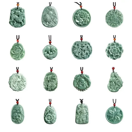 Green Burmese, Jade Amulet   Necklace… Fine Jewelry Carved Gemstone, By MC