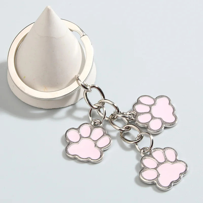 Cute, Enamel Dog Paw Footprints Keychain, Great Gift For Dog Lovers