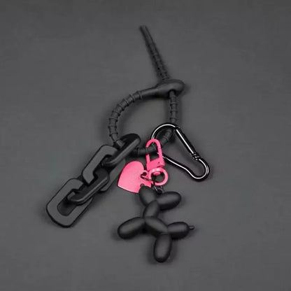 Cute, Cartoon Black Balloon Dog Keychain for Girls