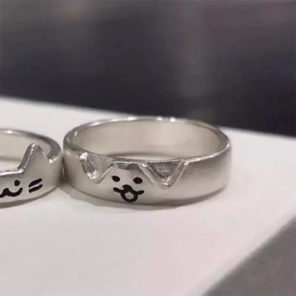 2pc Cute, Dog / Cat Animal Ring for Women & Men