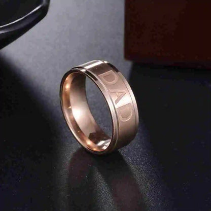 New Fashion, "LOVE YOU DAD” Stainless Steel  Engraved Dad Ring, Great Father's Day Gift
