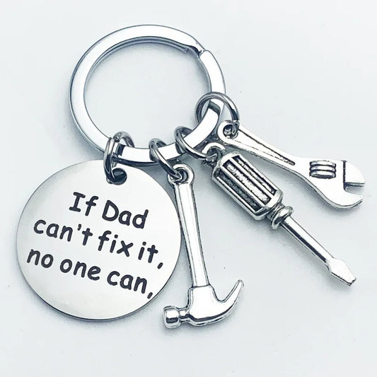 If Dad Cant Fix It, No One Can...Fathers Day Pendant Key Chain Gift