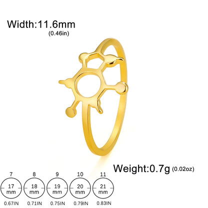 Attractive, Stainless Steel Chemical Molecule Ring, by Skyrim