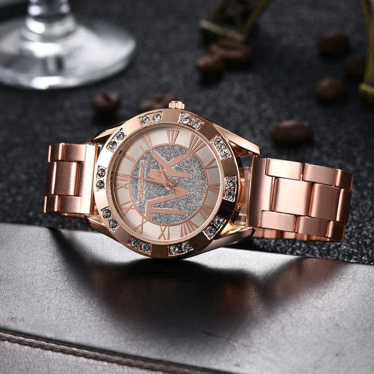Fashion, Luxury, Men's, Imitation Diamond Bracelet, Water Resistant, Roman Digital Watch…Buy It For Yourself Or For A Friend