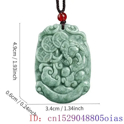 Green Burmese, Jade Amulet   Necklace… Fine Jewelry Carved Gemstone, By MC