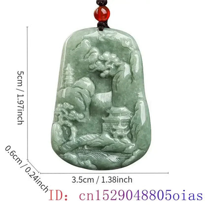 Green Burmese, Jade Amulet   Necklace… Fine Jewelry Carved Gemstone, By MC
