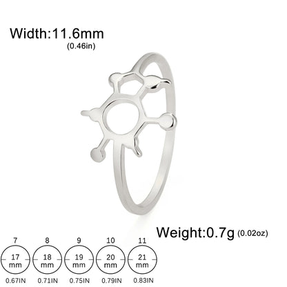 Attractive, Stainless Steel Chemical Molecule Ring, by Skyrim
