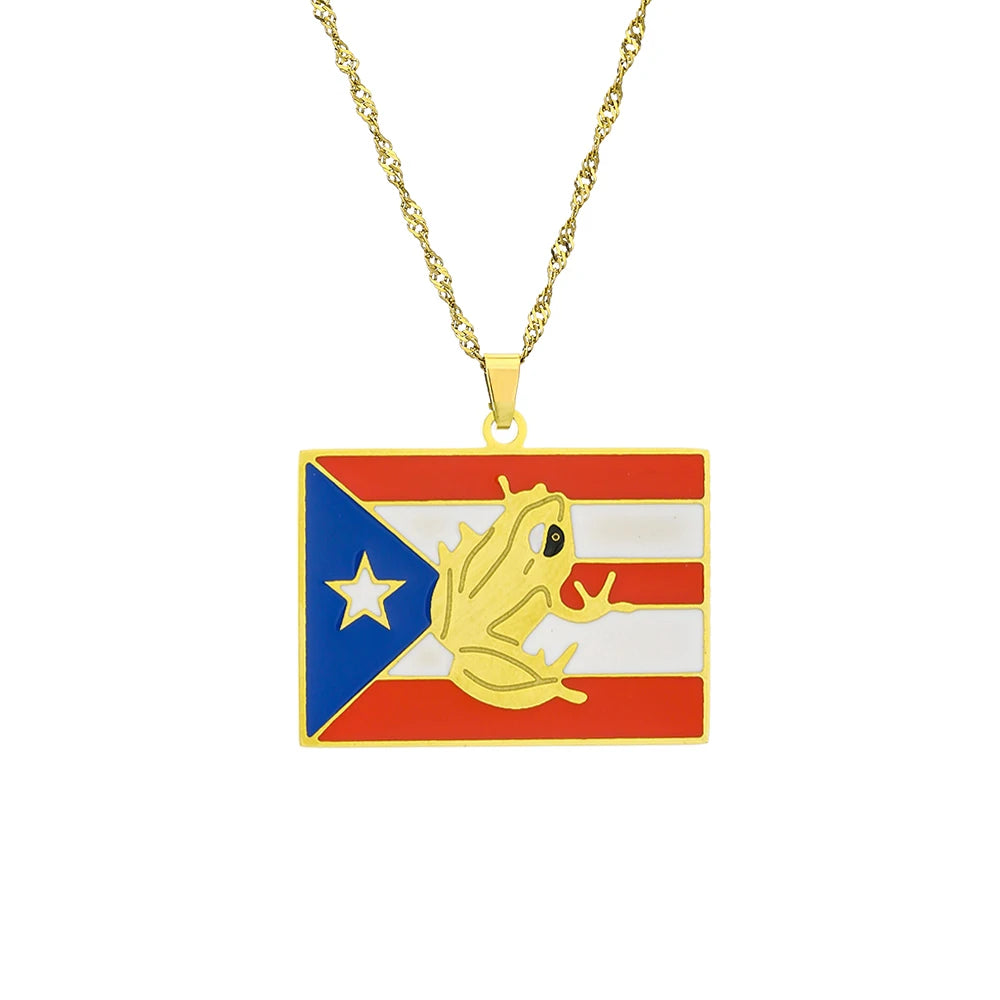 Wear Puerto to celebrate The Big Game 2026 and Bad Bunny in style — show your Puerto Rican pride with this beautiful flag necklace. Lightweight, durable, and polished for that beautiful shine, it’s the perfect game day souvenir, by SONYA